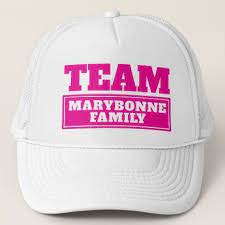Pink Team Personalized Team Name Or Family Name Trucker Hat Zazzle Com Team Blue Trucker Hat Team Names