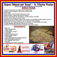 Chicken Macaroni Sopas Is A Filipino Soup Favorite Sort Of Comfort Food Perfect When You Re Not Feeling Well Or Even Just On A Filipino Recipes Recipes Food