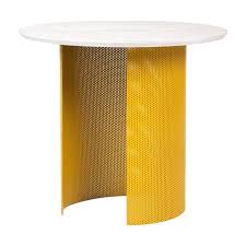 Ahead Of Curve Table In Marble And Yellow Metal By Cristina Jorge De Carvalho For Sale At 1stdibs Curved Table Modern Console Tables Marble Console Table