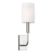 Our bath sconce designs cover all the designer styles from sleek clean modern looks in metals such as polished nickel and brushed nickel to traditional historical recreations in rustic iron and antique brass. Polished Nickel 1 Light Wall Sconce Wall Sconce Lighting Contemporary Wall Sconces Sconces