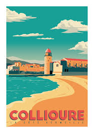 Marcel Collioure Cote Vermeille Www Marcel Biarritz Com Affiches De Voyage Retro Affiches De Voyage Poster Affiche