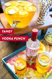 Tangy Vodka Punch For The 4th Of July 18 Oz Smirnoff No 21 Vodka 5 Cups Orange Soda 2 Cups Cranberry Juice 1 Punch Drinks Summer Vodka Drinks Vodka Punch