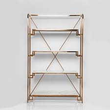 Art Deco Rose Gold And Marble Shelving Unit Art Deco Shelving Unit Metal Shelves