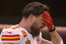 Travis Kelce Sighs Leaving the Field After Loss in 2025 Super Bowl