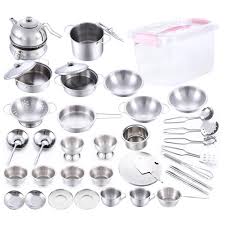 Steel kitchen set toy for girls. Children Play House Toys Boy And Girl Cooks Stainless Steel Play House Kitchen Toys Kitchen Set Buy At A Low Prices On Joom E Commerce Platform