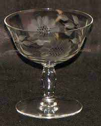 Vintage W J Hughes 12 Petal Cornflower Crystal Parfait Sherbet Stem Glass Goblet Stemmed Glass Glass Antique Glass