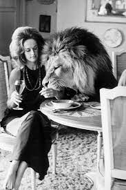 Tippi Hedren Animal Activist Primarily Large Felines She Raised Her Actress Daughter Melanie With Photographie Noir Et Blanc Photo Noir Et Blanc Animaux