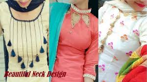 The kurta features buttons so it is easy to slip in and out of the outfit. Latest Neck Design Images Suit Neck Design With Laces Punjabi Suit Design For Women Youtube