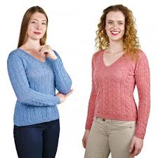 8% coupon applied at checkout. Alpaca Cable Knit V Neck Women Pullover Mia Alpacaone Greenpicks