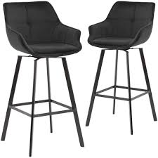 Depending on where you want to use your stools, there are various heights. Temple Webster 74cm Black Krystoffer Velvet Swivel Bar Stools Reviews