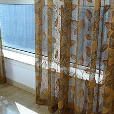Embroidery Gold Leaves Pattern Sheer Curtain For Living Room Curtains Living Room Gold Curtains Living Room Living Room Colors