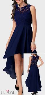 Lace Panel High Low Navy Blue Bridesmaid Dress Liligal Dresses Womenswear Wom High Low Bridesmaid Dresses Bridesmaid Dresses Navy Blue Bridesmaid Dresses