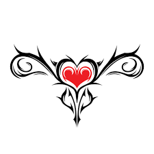tribal womb tattoo vector with heart 13958272 Vector Art at Vecteezy