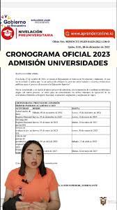Universidad y fechas de aplicación