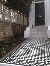 Black and white victorian outdoor floor tiles. Black White Victorian Path Tiles Mosaics By Post