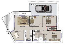 3 Bed Floor Plan With Carport House Plans Australia Bedroom House Plans Shed House Plans