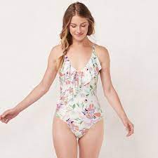 Women S Lc Lauren Conrad Ruffled One Piece Swimsuit Women S One Piece Swimsuits One Piece One Piece Swimsuit
