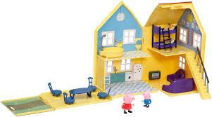 Pasatelo divertidp montando las piezas del gran puzzle de peppa pig, mamá pig, papa pig, george pig en su bonita casa. La Casa Di Peppa Pig Deluxe Playset