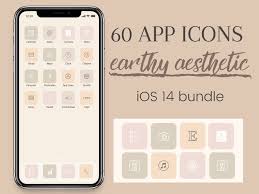 Earthy Aesthetic Neutral Colors 60 Icons Bundle Iphone Ios Etsy App Icon Icon Earthy