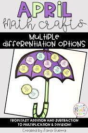 Free 1st grade math worksheets, organized by topic. April Math Crafts Include Multiple Differentiation Options Including Addition Subtraction 2 Digit And 3 Digit Addition And Subtra April Math Math Crafts Math
