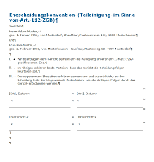 Diese scheidungsfolgenvereinbarung ersetzt / ergänzt den ehevertrag. Ehescheidungskonvention Muster Zum Download