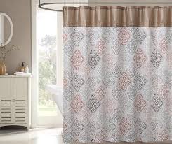 Project Runway Sedona Tan Gray Coral Shower Curtain Big Lots Small Shower Remodel Coral Shower Curtains Shower Remodel