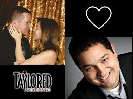 MC Mitch Taylor with couple Sarah and Nick Hess