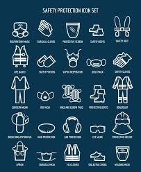 Work And Occupational Safety Icons Health And Safety Poster Occupational Safety Occupational Health And Safety