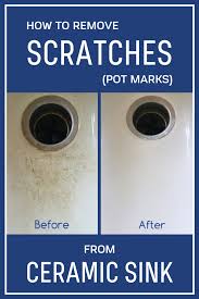 How do you remove metal scratches from porcelain? How To Remove Scratches Pot Marks From Ceramic Sink Xcleaning Net Your Cleaning Tips Ceramic Sink Clean Porcelain Sink Cleaning Hacks