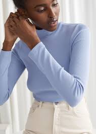 Long Sleeve Turtleneck Top Turtleneck Long Sleeve Top Blue Long Sleeve Shirt Turtle Neck Top