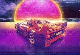 Hd Wallpaper Artistic Retro Wave Car Chillwave Sport Car Vaporwave Wallpaper Flare