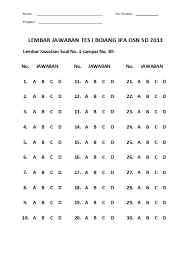 View lembar jawaban.docx from ekonomi ma ekma4311 at universitas terbuka. Top Pdf 1d Format Lembar Jawaban I Osn Sd Ips 2013 123dok Com