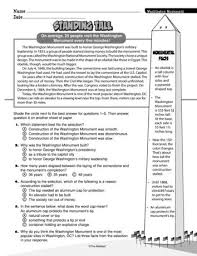 A Reading Comprehension Worksheet That Reveals Plenty Of Cool Facts About The Washington Washington Dc Activities Social Studies Worksheets Washington Monument