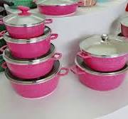 High Quality Die Cast Aluminum Square Cookware Set With Flower Bottom  Aluminum Cookware Set