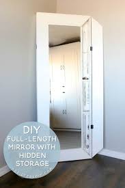 Lockable jewelry cabinet armoire with mirror. Diy Full Length Mirror With Hidden Storage Addicted 2 Diy