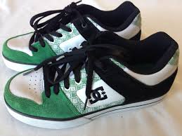 Black And Green Dc Shoes Dc Shoes Pure Xe Mens Skate Shoes Mens 8 5 301722 Leather White Green New Dc Shoes Shoes Mens Skate Shoes