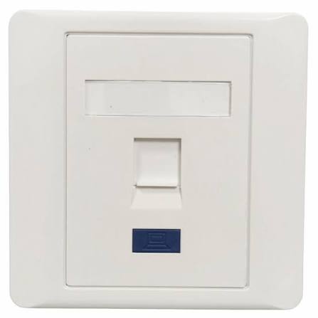 Single-Gang Flush Mount Faceplate, 1-Port, Keystone Compatible