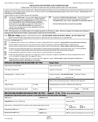 How to get a california state id: Application For Certified Copy Of Birth Record California Edit Fill Sign Online Handypdf