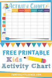 Kids Activity Chart Free Printable Fun For Little Ones Autism Kids Activities Printable Activities For Kids Activities For Kids