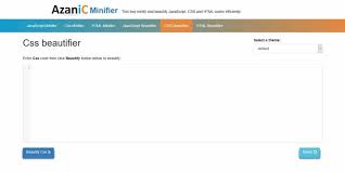 Azanic Minifier Css Beautifier Css Coding Javascript