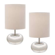 Shop for nightstand lamps for bedroom online at target. 12 In Mercury Glass Table Lamp With Beige Linen Shades 2 Pack 18577 000 The Home Depot