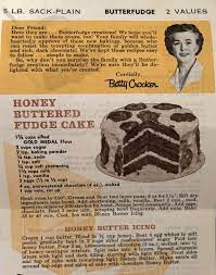 Maybe you would like to learn more about one of these? Vintage Honey Buttered Fudge Cake With Icing Vintage Cake Betty Crocker Betty Crocker Recipes