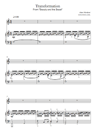 Alan Menken Transformations Sheet Music For Piano With Letters Download Piano Vocal Sku Pvo0000482 At Note Store Com