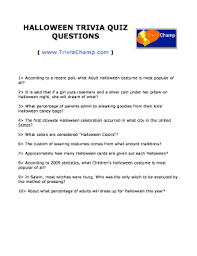 A collection of downloadable worksheets, exercises and activities to teach halloween quiz, shared by english language teachers. Fillable Online Halloween Trivia Quiz Fax Email Print Pdffiller