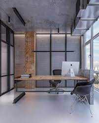 Rectangular natural writing desk with open storage. 10 Office Design Ideas To Inspire Your Team S Best Work Industrial Office Decor Industrial Home Offices Modern Office Design