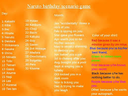 Bday Game Naruto Birthday Scenario Naruto Birthday Birthday Scenario Game