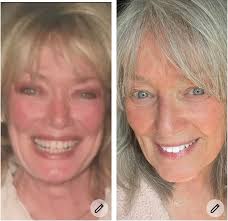 Would a brown hairstyle look good with natural grey hair?