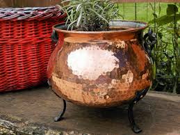 Decbde extra large ceramic pot home desk blue. Vintage French Copper Flower Planter Big Vintage Copper Etsy Flower Planters Vintage Copper Copper Decor