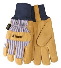 Kinco Gloves Lined Premium Grain Pigskin Palm W Knit Wrist