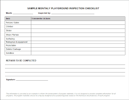 Checklist Seasonal Playground Inspection Checklist Playground Repair Inspection Checklist School Safety Playground Safety